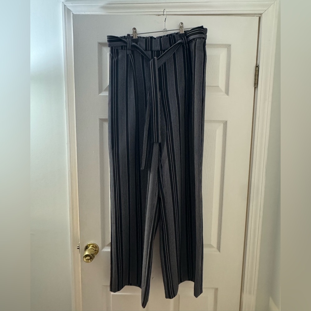 Striped Black and White Dress Pants